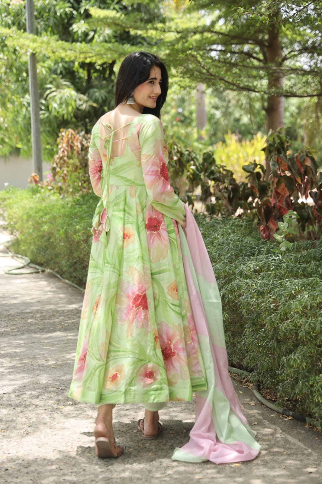MULTI PISTA COLOURED ANARKALI SUIT