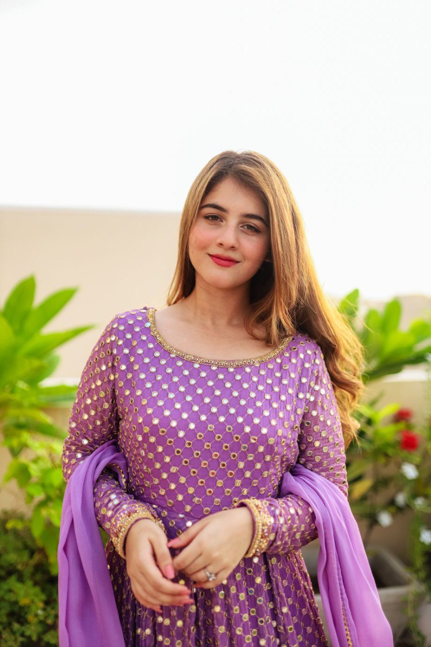 PURPLE COLOURED ANARKALI SUIT SET