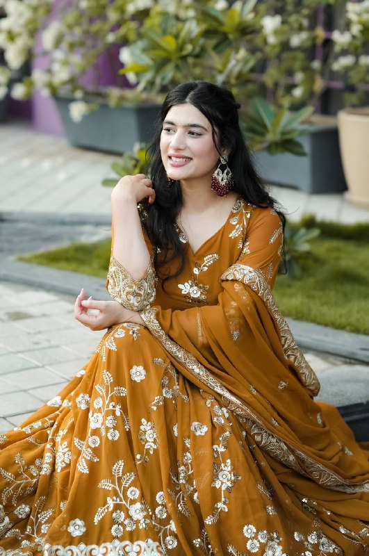 BROWN COLOR ANARKALI SUIT SET SC 146
