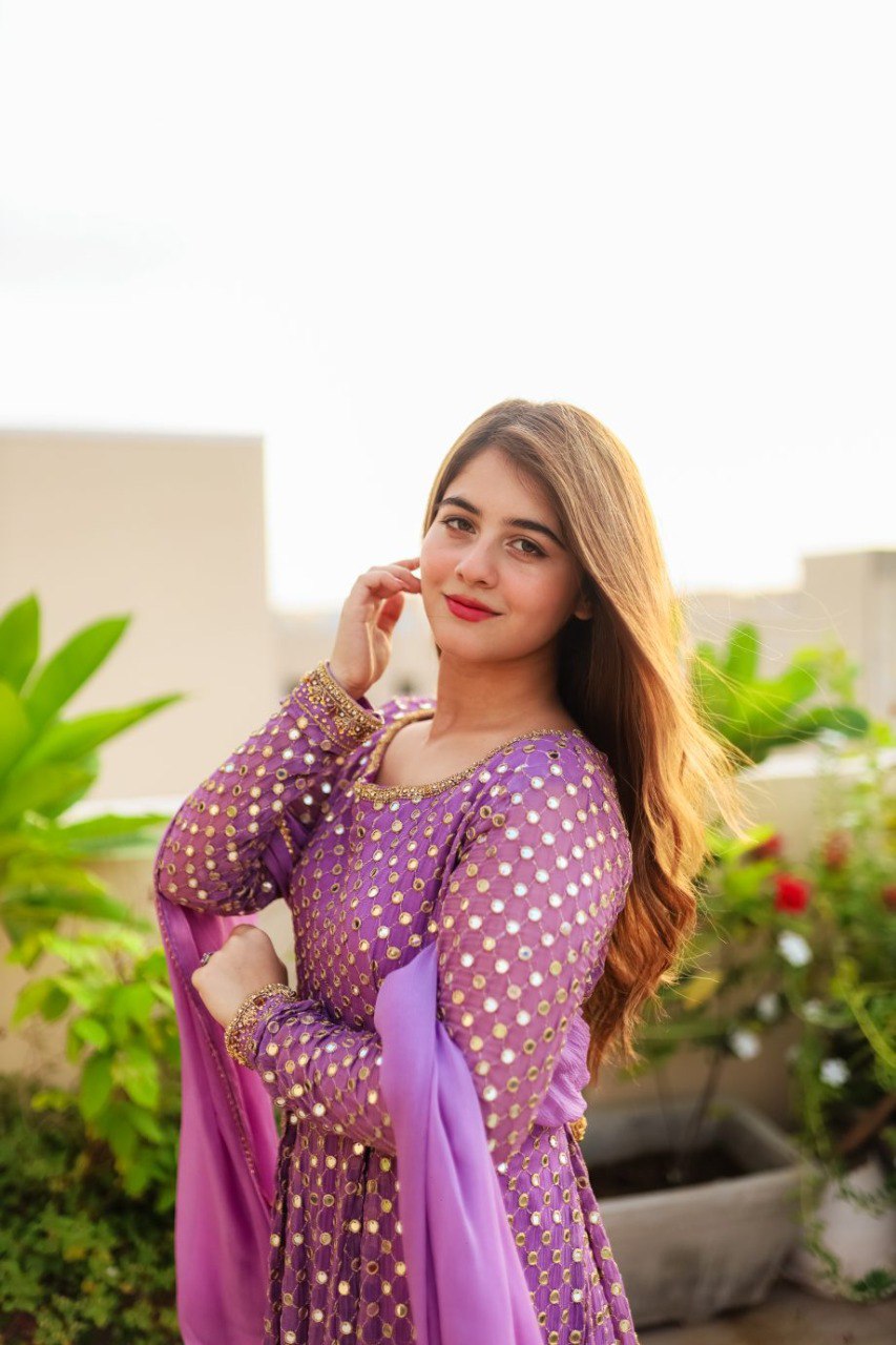 PURPLE COLOURED ANARKALI SUIT SET