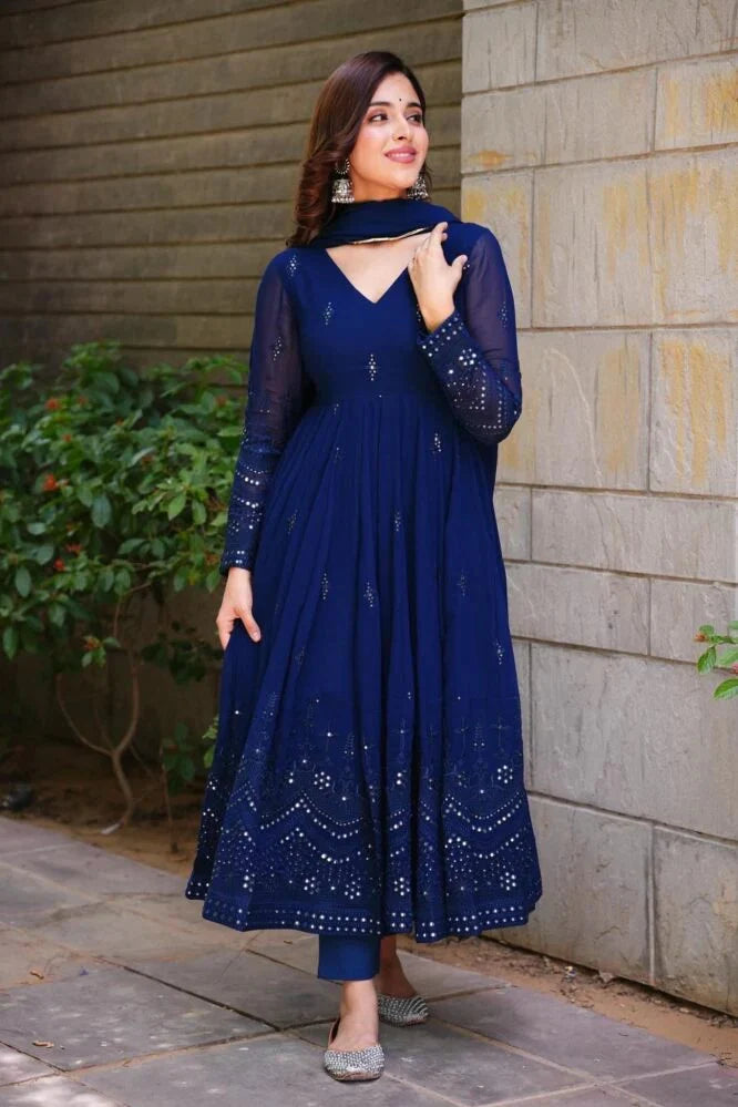 Anarkali Suit – Embroidered Georgette with Sequin Work