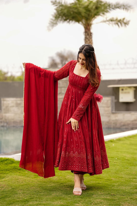 Anarkali Suit – Embroidered Georgette with Sequin Work