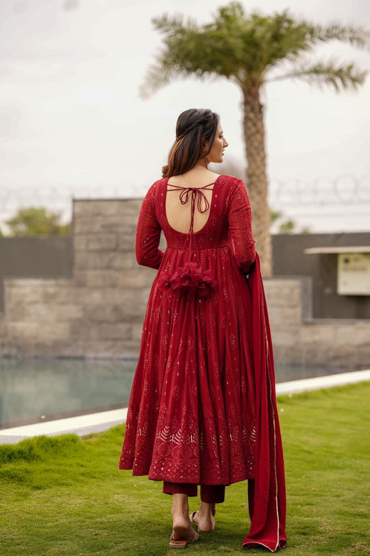 Anarkali Suit – Embroidered Georgette with Sequin Work