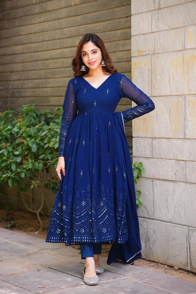 Anarkali Suit – Embroidered Georgette with Sequin Work