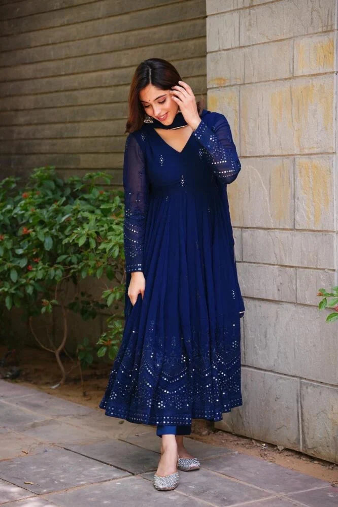 Anarkali Suit – Embroidered Georgette with Sequin Work